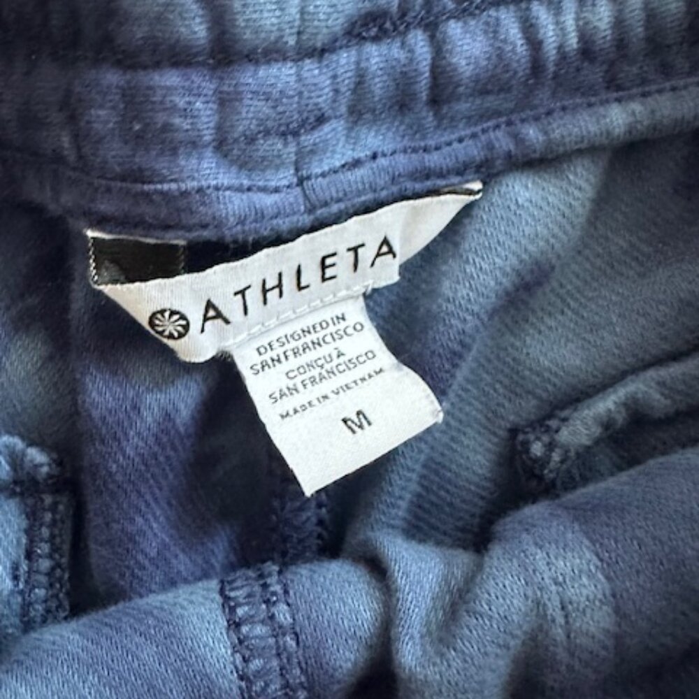 Athleta NWOT Farallon Knit Crustal Blue Tie Dye Drawstring Waist Short - Picture 7 of 16